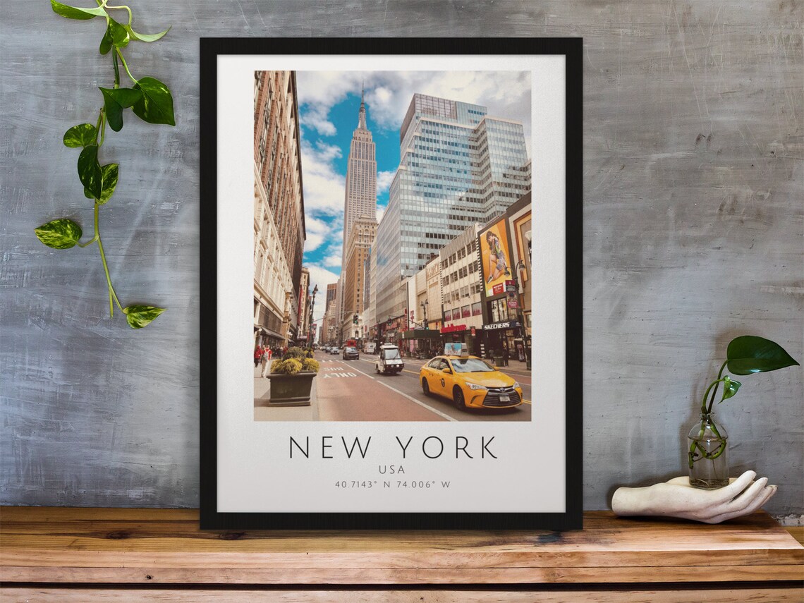 NYC Skyline Travel Poster, New York City