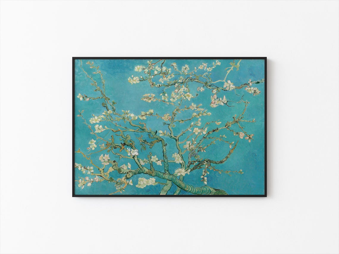 Vintage Flowers Print Wall Art Almond Blossoms Botanical Prints Vintage Oil Painting Vintage Flower Painting Floral Painting - Image 4