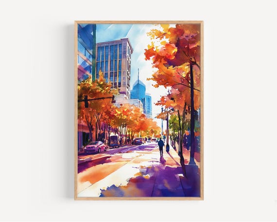 San Jose Watercolor Painting Wall Art Print Usa Poster Travel Decor Illustration Home
