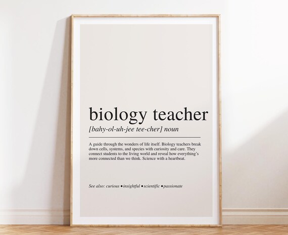 Biology Teacher Dictionary Definition Gift For Teachers Poster