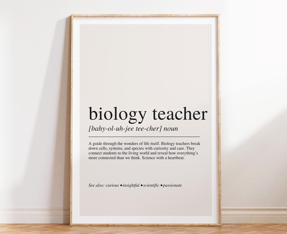 Biology Teacher Dictionary Definition Gift For Teachers Poster