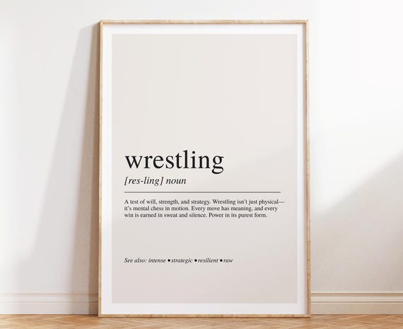 Wrestling Definition, Modern Typography Poster