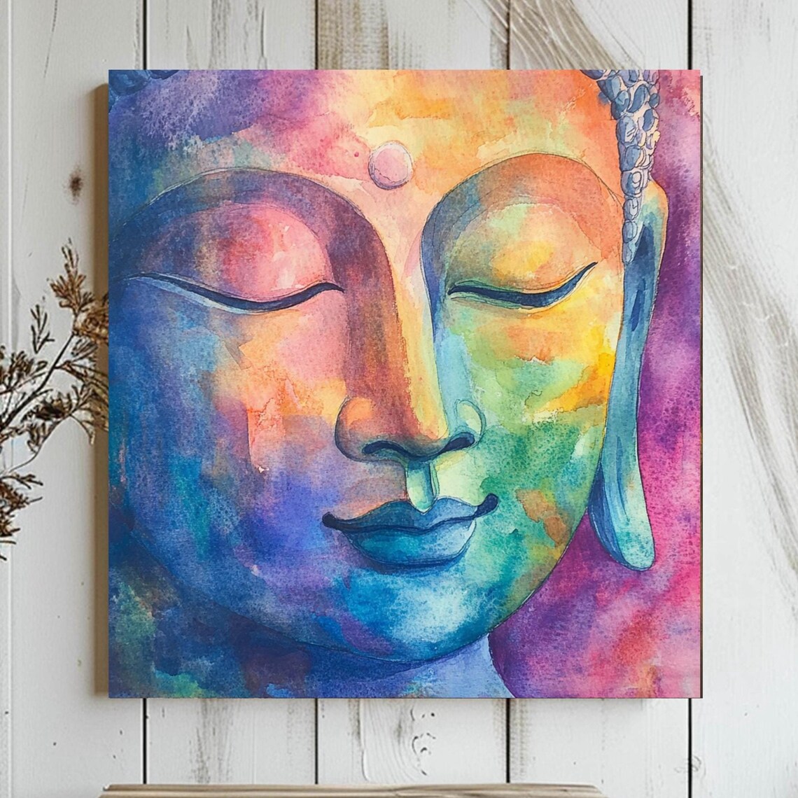 Watercolor Buddha Art Print, Zen Meditation Decor