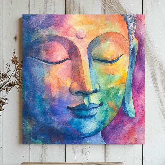 Watercolor Buddha Art Print, Zen Meditation Decor
