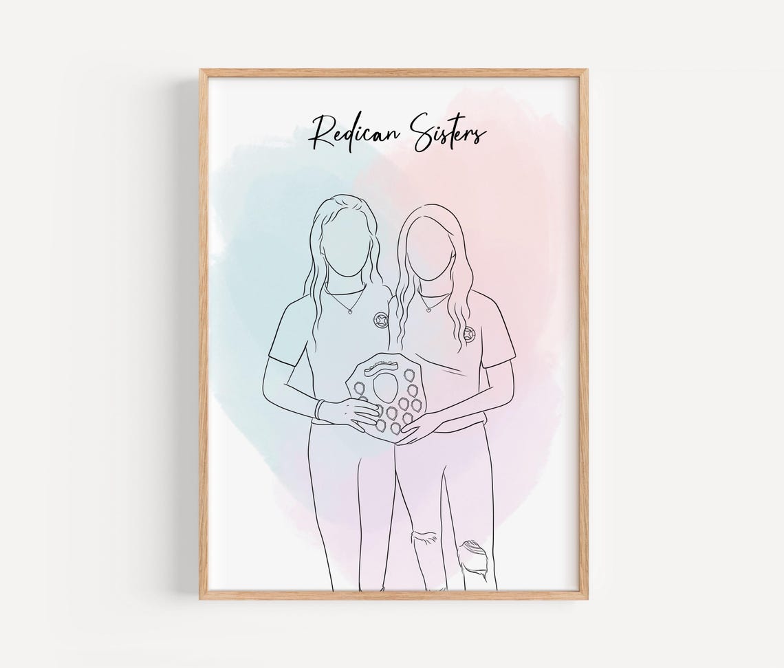 Papa and Joey Father Child Shoulder Ride Line Drawing Poster - Image 2