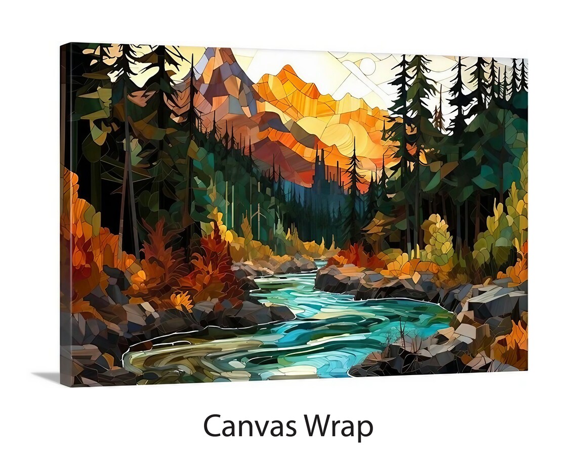 Abstract Landscape Art Print, Modern Home Office - Image 3