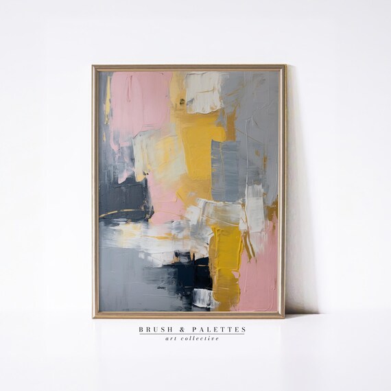 Color Block Abstract Painting Print Modern Brushstroke Wall Decor Bold Geometric Art For Contemporary Homes