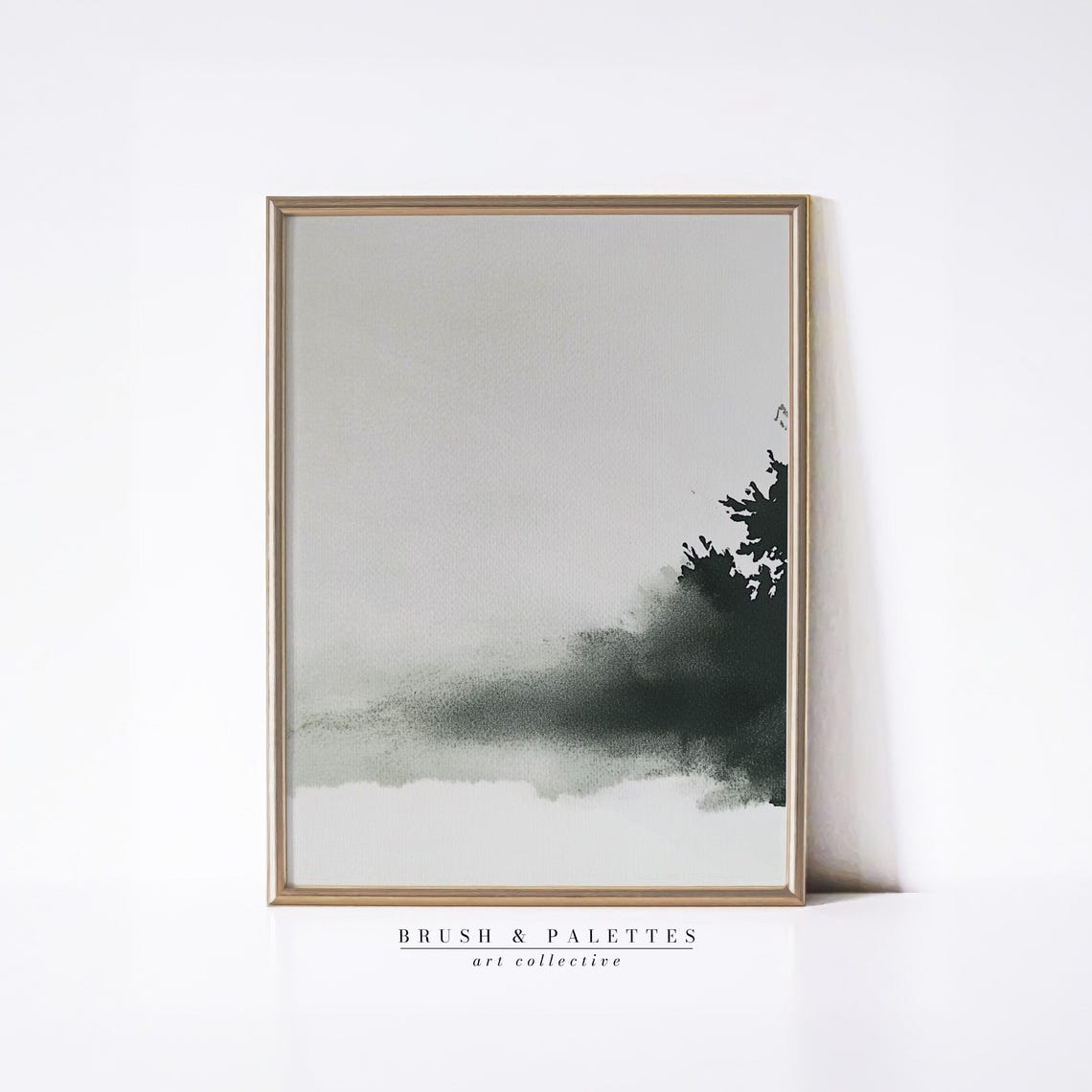 Minimalist Ink Wash Landscape Print Monochrome Abstract Wall Art Zen Decor For Japandi Or Modern Homes