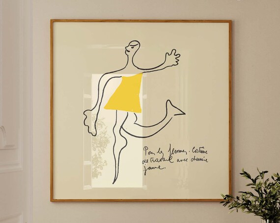 Joan Mir Print Extra Large Wall Art Square Poster Large Square Wall Art Matisse Mustard Yellow Art 10x10 Print 20x20 12x12 Print