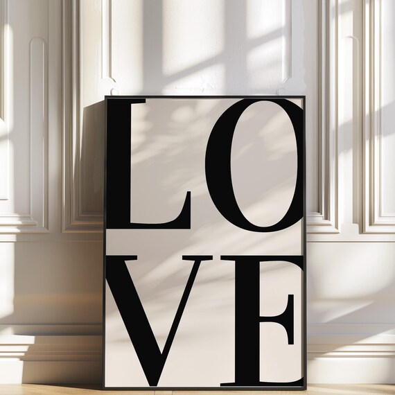 Love Vintage 70s Retro Typography Art Print
