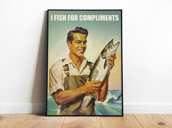 Funny Poster Retro Fisherman Poster Hunting Fishing Print Vintage Decor Travel Poster Outdoorsy Wall Art Funny Quote Gift For Dad