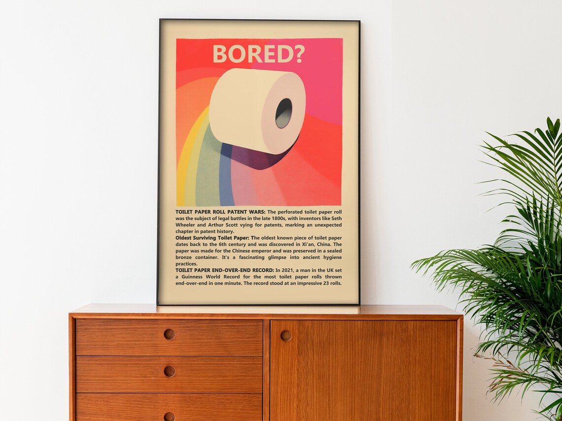 Retro Toilet Art Print, Funny Bathroom Wall Art - Image 2