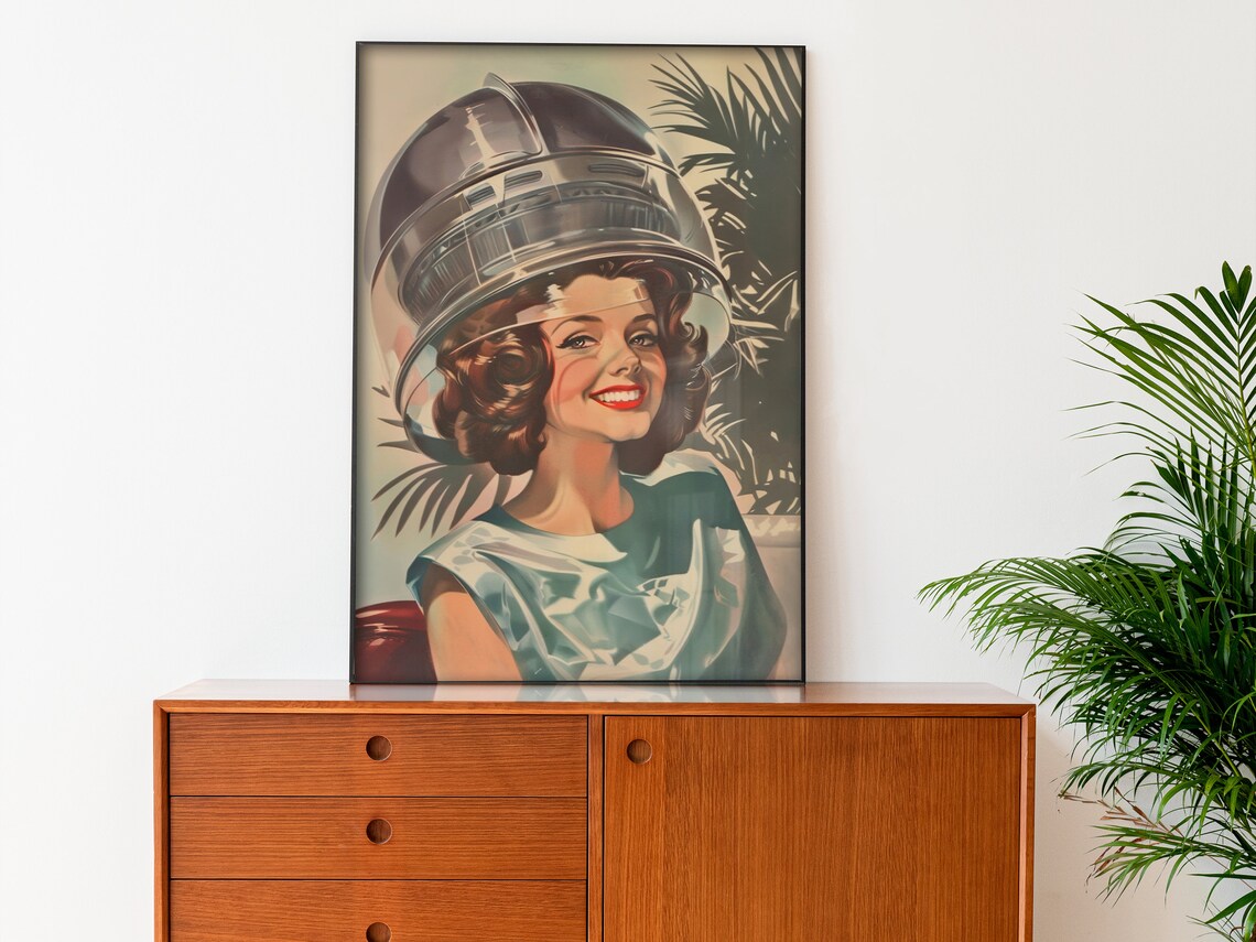 Retro Hair Salon Funny Poster, Vintage Beauty Decor - Image 4