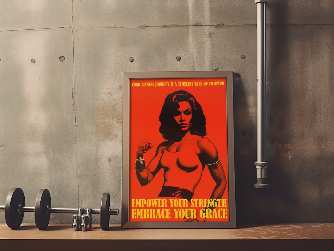Retro Gym Poster, 70s Fitness Girl Art Print - Image 4
