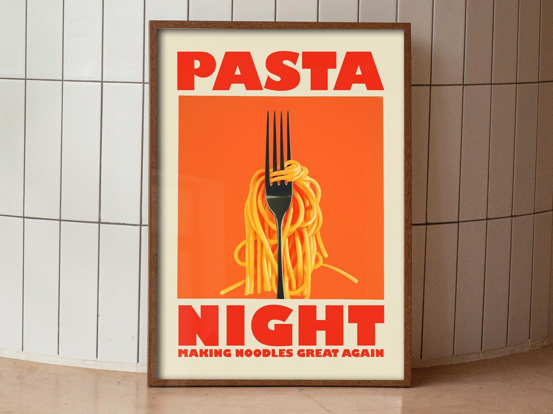 Retro Spaghetti Kitchen Wall Art Poster Print - Image 2