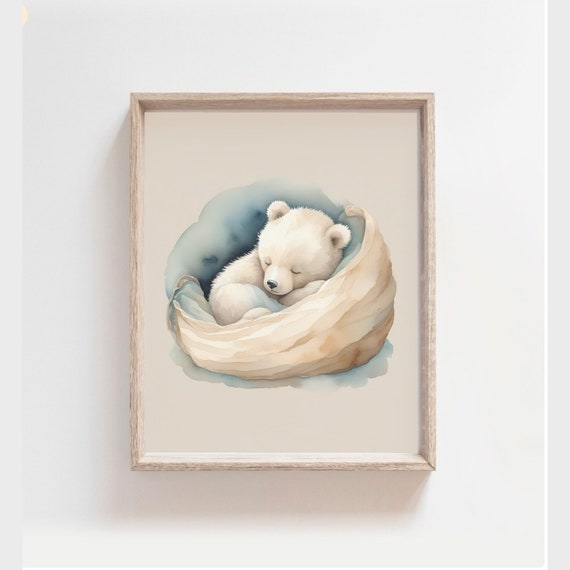 Bear Nursery Print Woodland Nursery Bear Print Bear Art Woodland Bear Art Animal Print Animal Art Print Watercolor Bear