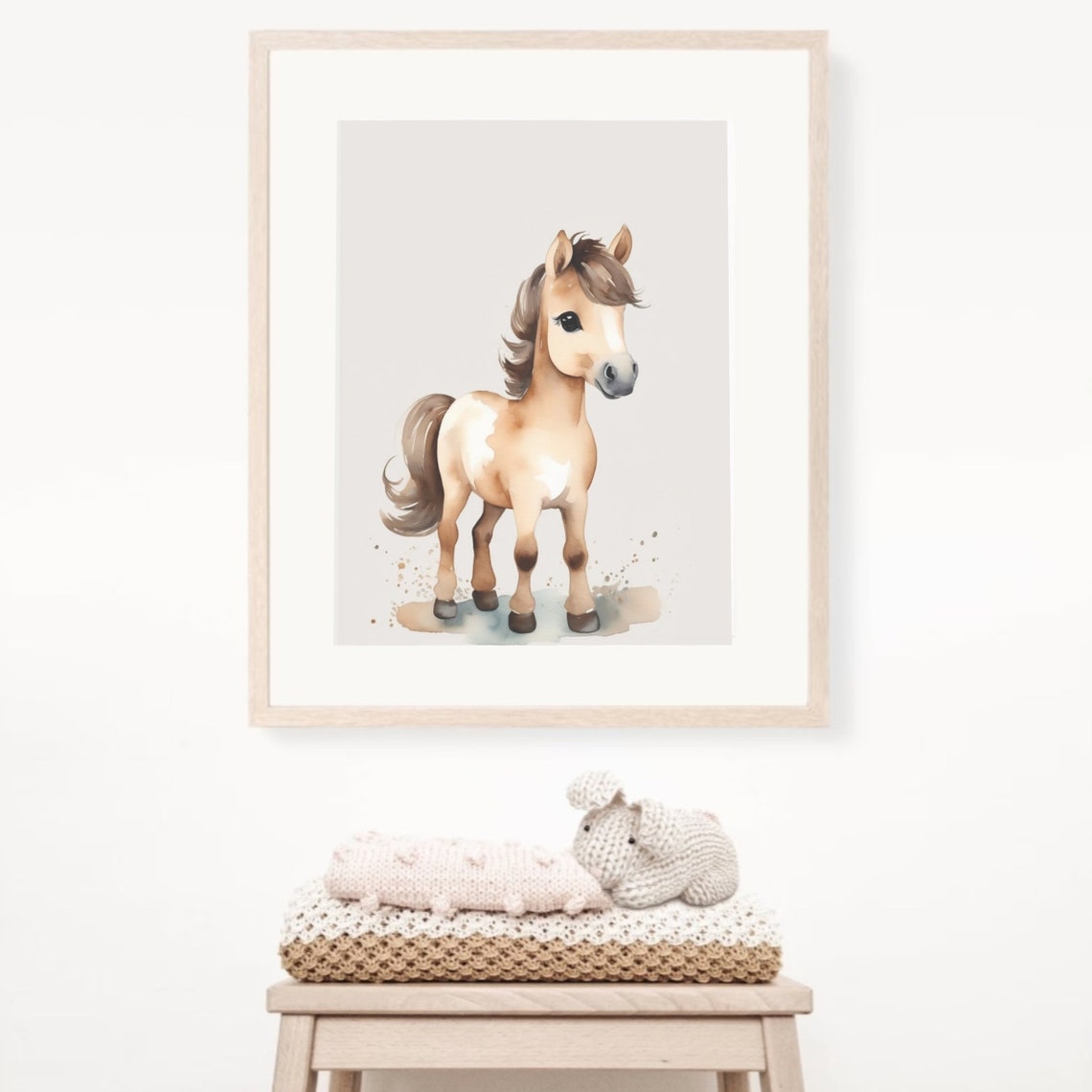 Horse Print Pony Farmhouse Wall Art Baby Animal Nursery Kids Bedroom Art Farm Nursery Decor Baby Horse Poster Farm Nursery