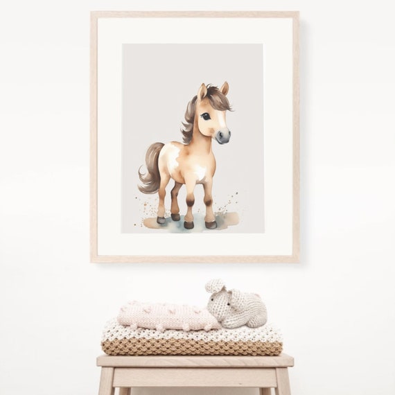 Horse Print Pony Farmhouse Wall Art Baby Animal Nursery Kids Bedroom Art Farm Nursery Decor Baby Horse Poster Farm Nursery