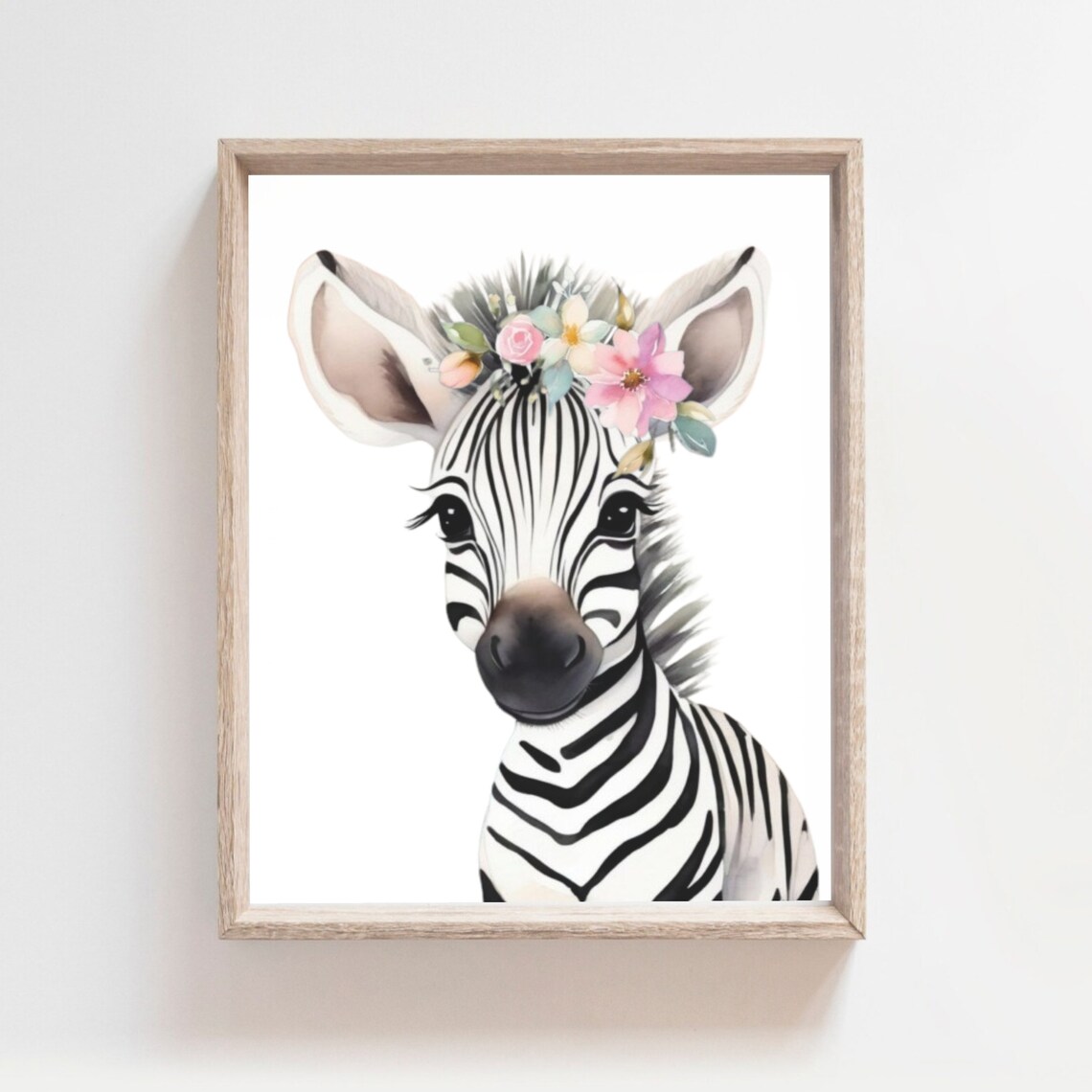 Zebra Poster Wall Art Animals With Flower Girls Room Art Nursery Room Decor Safari Animal Poster Floral Nursery Decor Safari Decor
