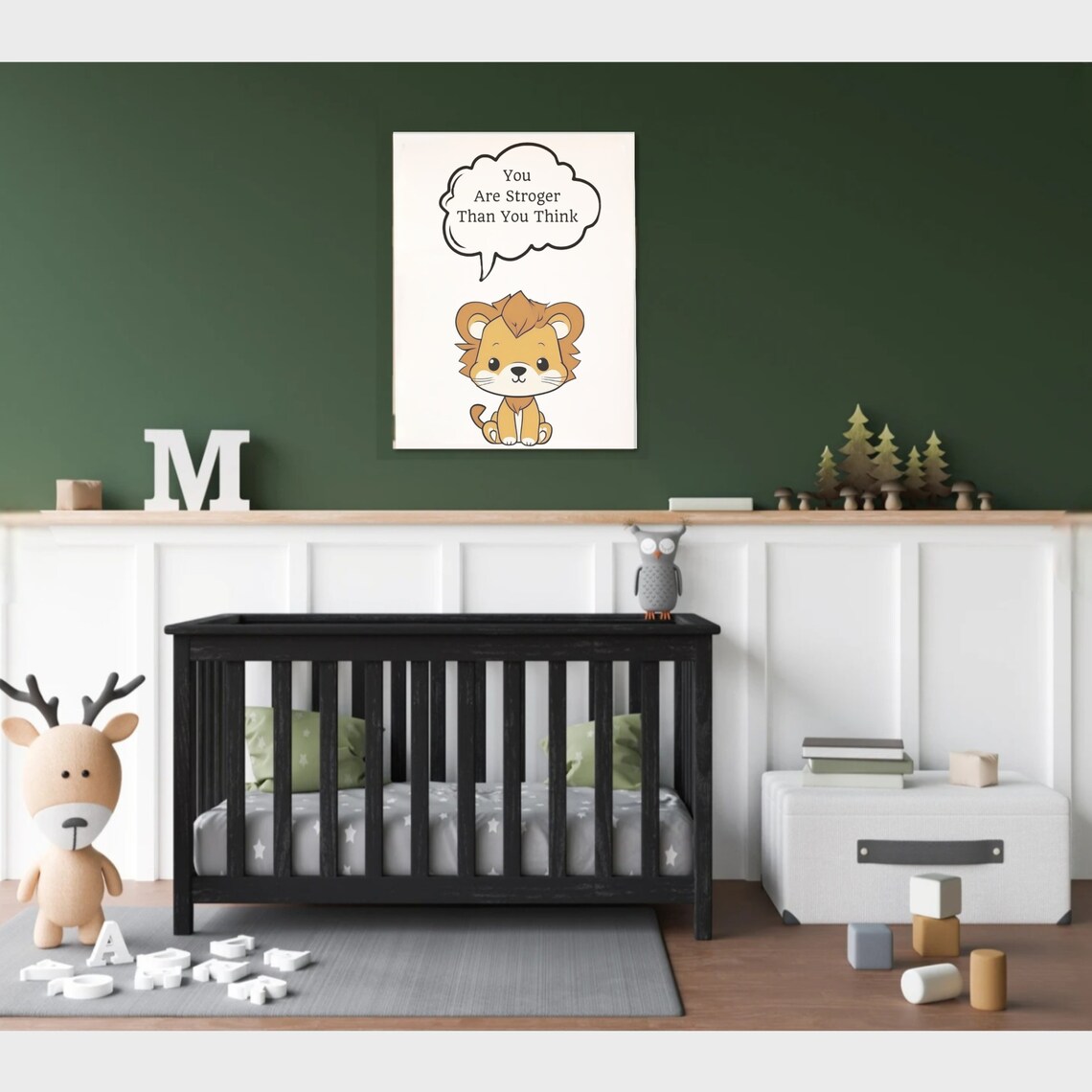 Quote Kids Wall Art Playroom Poster You Are Stronger Than You Think Kids Motivational Print Children Inspiratinal Print Cute - Image 3