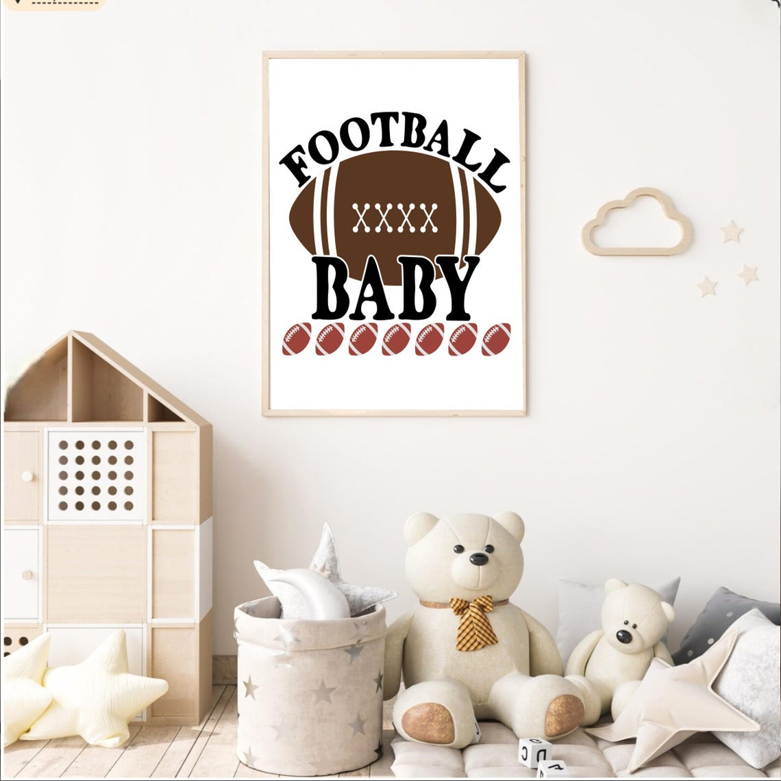 Football Print Nursery Art Football Wal Art Sport Wall Art Football Decor Sports Decor Sport Nursery Prints Baby Room Decor - Image 2
