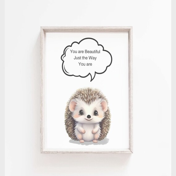 Black And White Wild Boar Piglet Elegant Nursery Animal Poster
