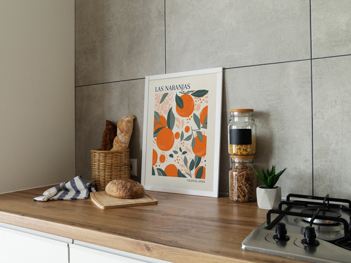 Las Naranjas Valencia Spain Orange Citrus Boho Kitchen Art Poster - Image 2