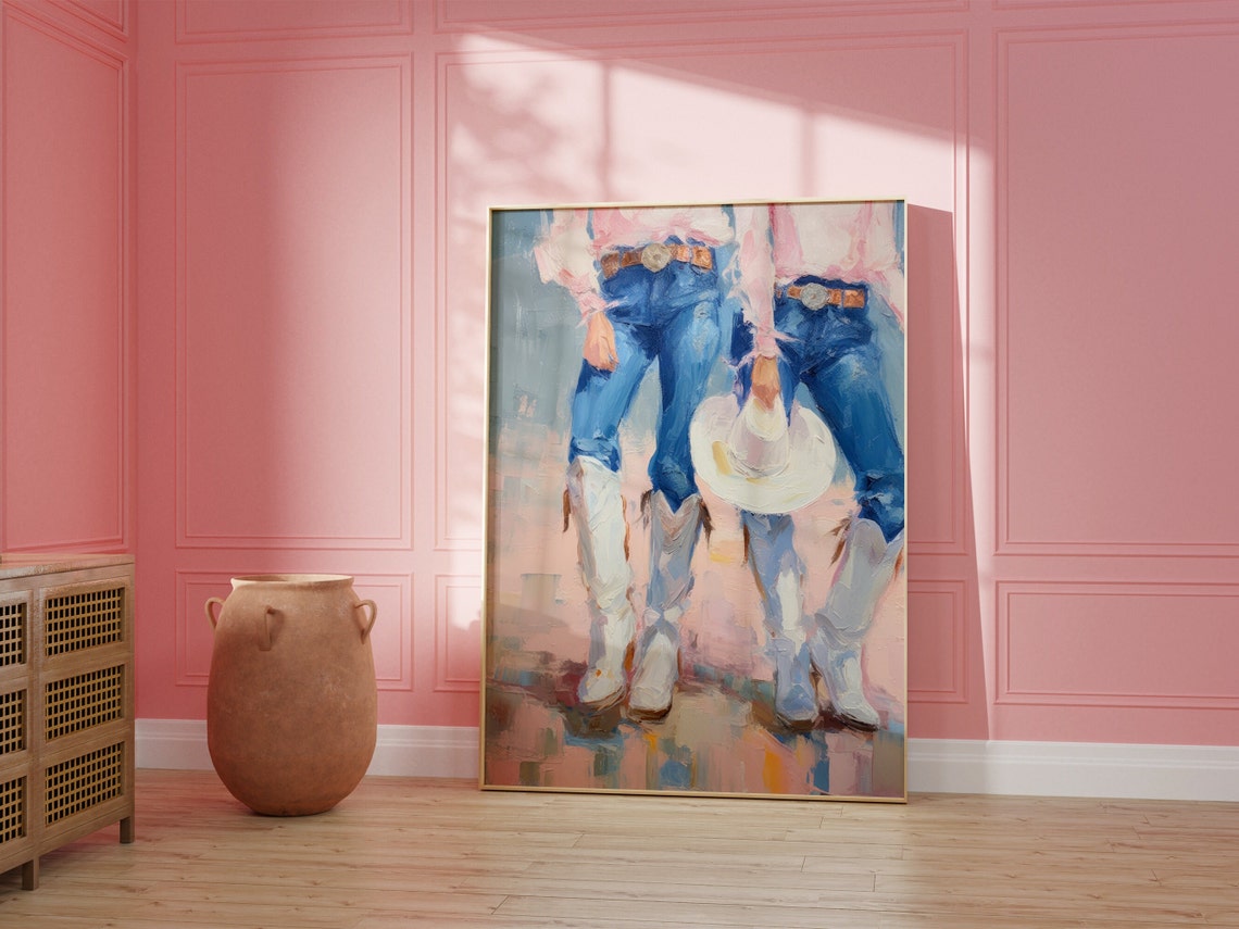2 Cowgirls In Jeans Girly Western Trendy Prints Cowgirl Wall Art Preppy Room Decor College Girl Dorm Decor - Image 4