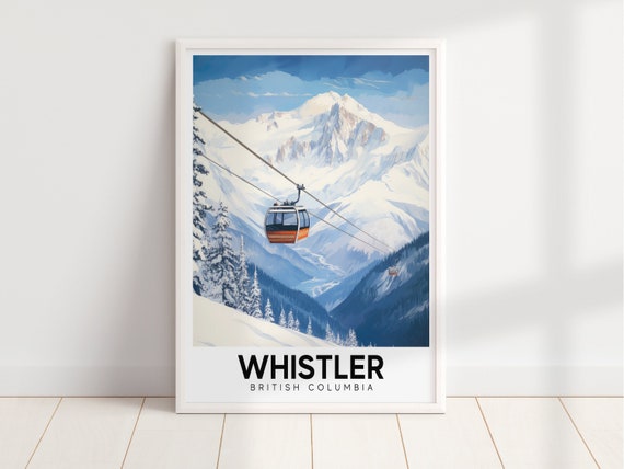 Whistler Ski Resort Travel Poster Mountain Wall Art Cabin Decor Vintage Poster Ski Wall Art Wall Art