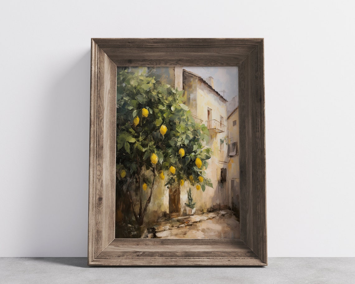 Lemon Tree Mediterranean Alley Vintage Citrus Grove Art Poster - Image 3