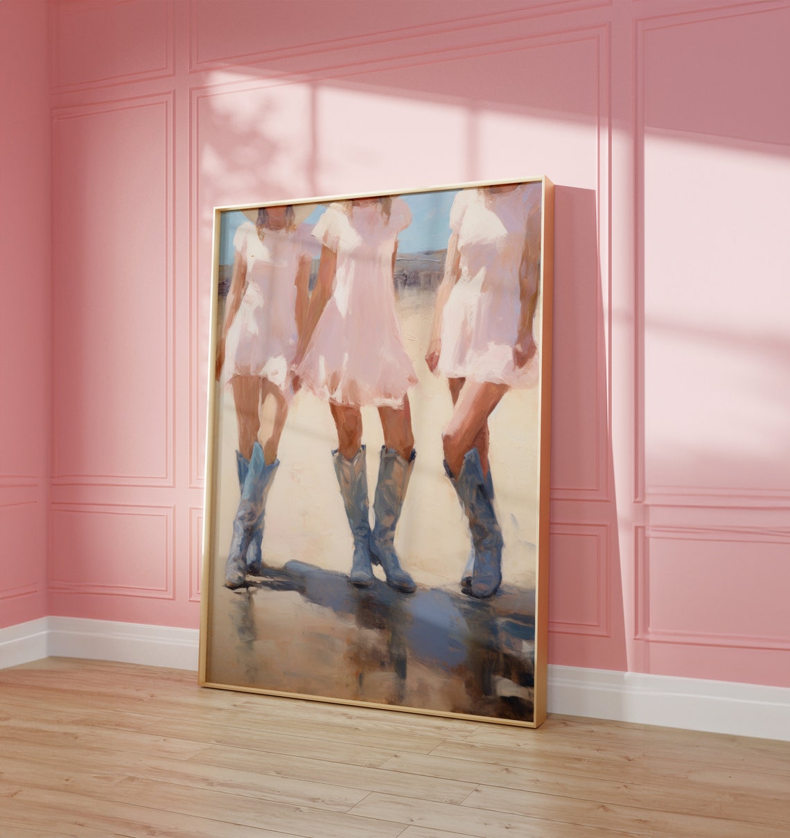3 Cowgirls Coastal Cowgirl Trendy Print Beach Cowgirl Wall Art Cowboy Boots Preppy Decor Dorm Decor - Image 3