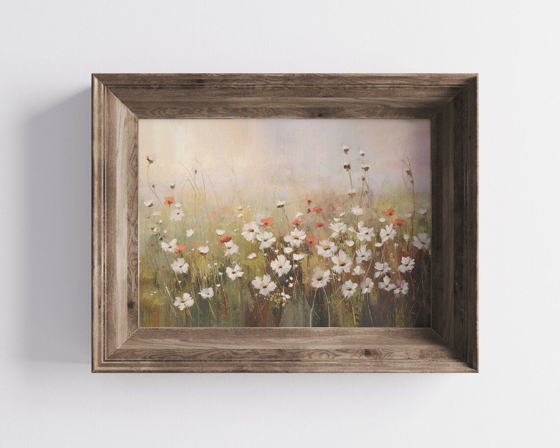 Daisy Wildflower Meadow Summer Field Vintage Floral Art Poster - Image 2