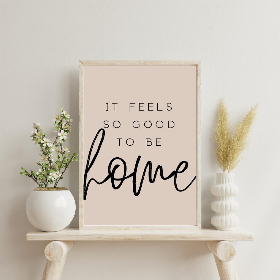 It Feels So Good to Be Home Cozy Script Typography Quote Poster - Image 2