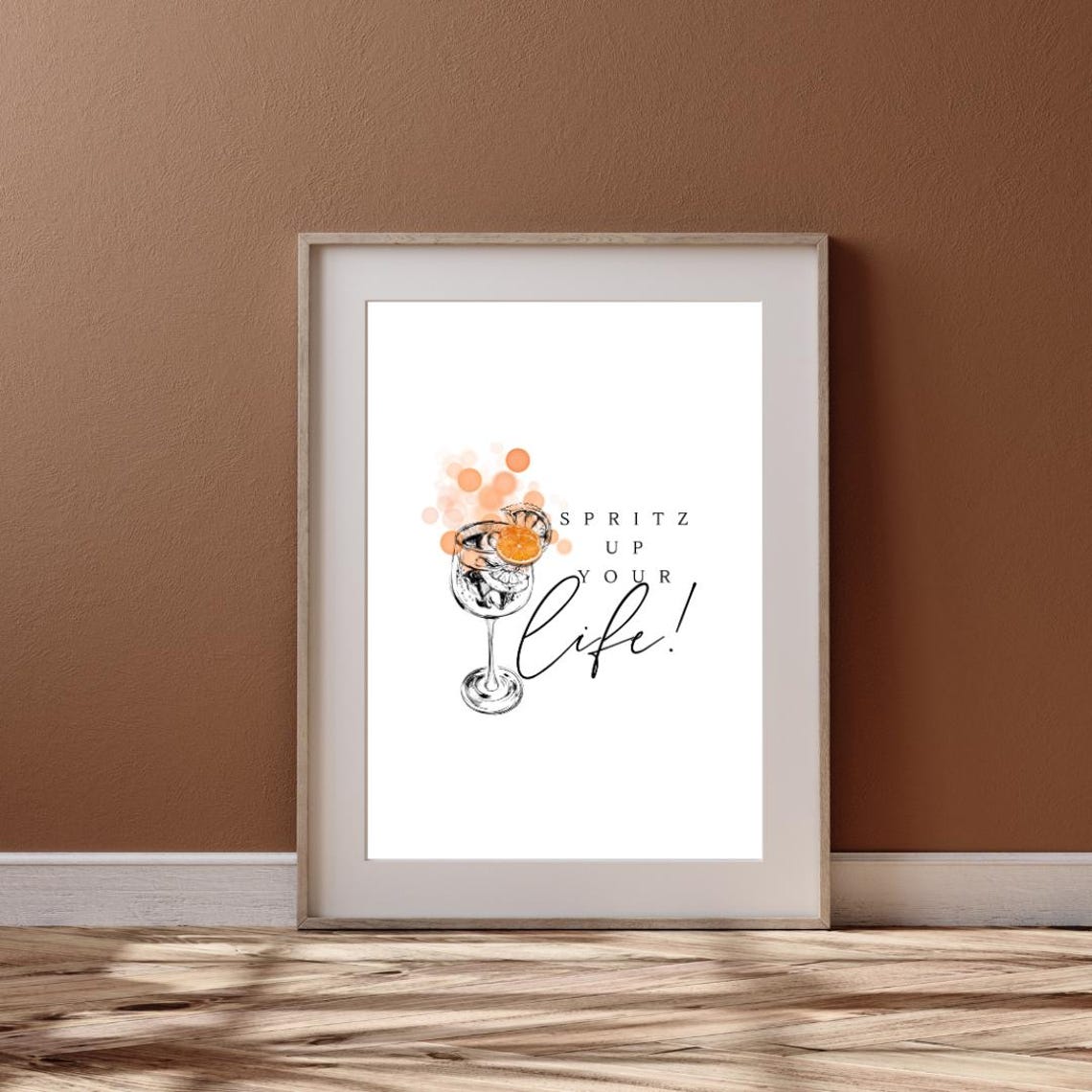 Spritz Up Your Life Aperol Cocktail Glass Illustration Poster