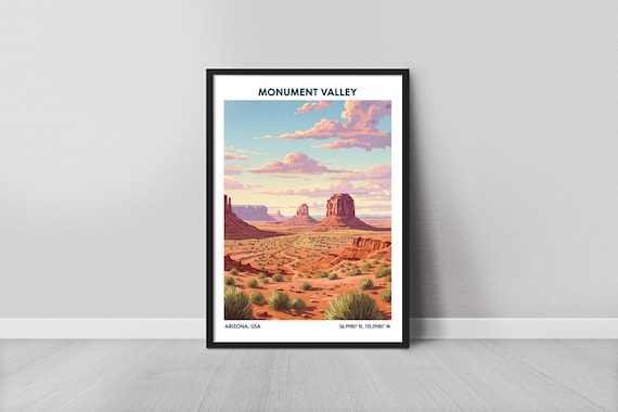 Monument Valley Art Print, Desert Oasis Mixed Media