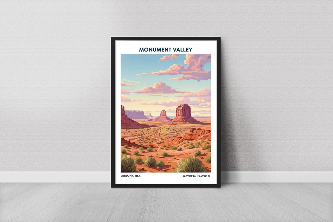 Monument Valley Art Print, Desert Oasis Mixed Media