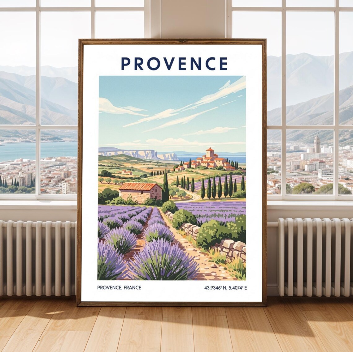 Lavender Fields Provence French Country Illustration
