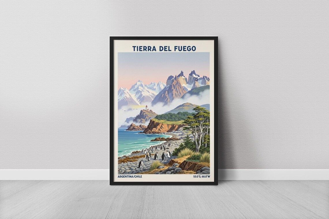 Tierra Del Fuego Vintage Travel Poster Art Print