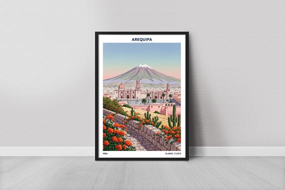 Arequipa Peru Vintage Travel Poster