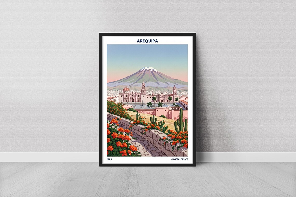 Arequipa Peru Vintage Travel Poster