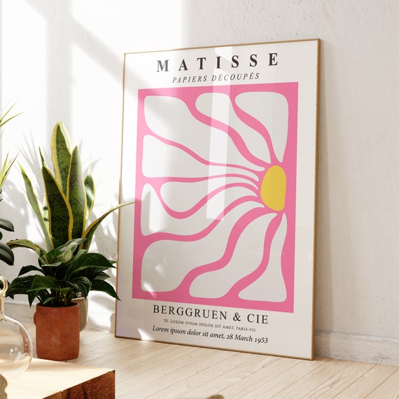 Henri Matisse Pink Abstract Flower Portrait Prints Hippy Modern Gallery Wall Art Living Room Bedroom Kitchen Decor 1615