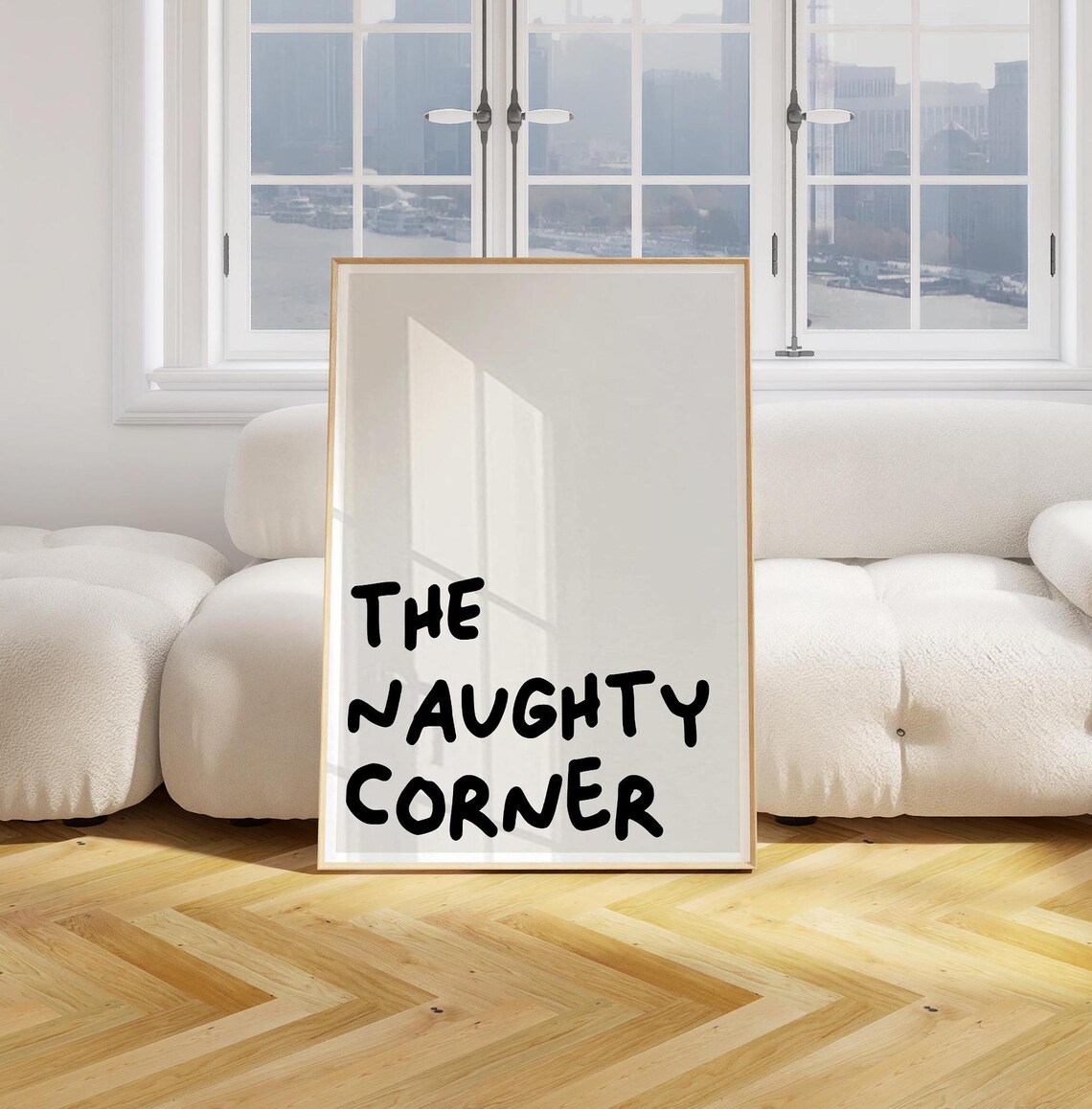 Naughty Corner Motivational Quote Poster, Funny Decor