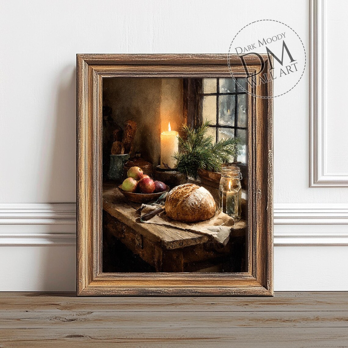 Rustic Christmas Kitchen Wall Art, Holiday Still Life