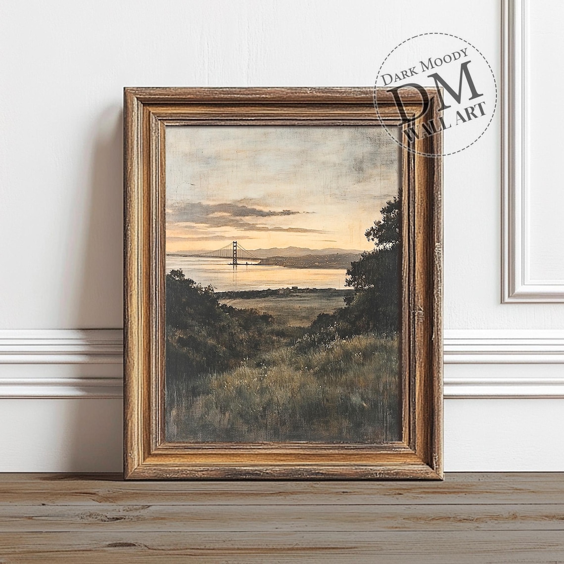 San Francisco Golden Gate Bridge Moody Landscape Art Print