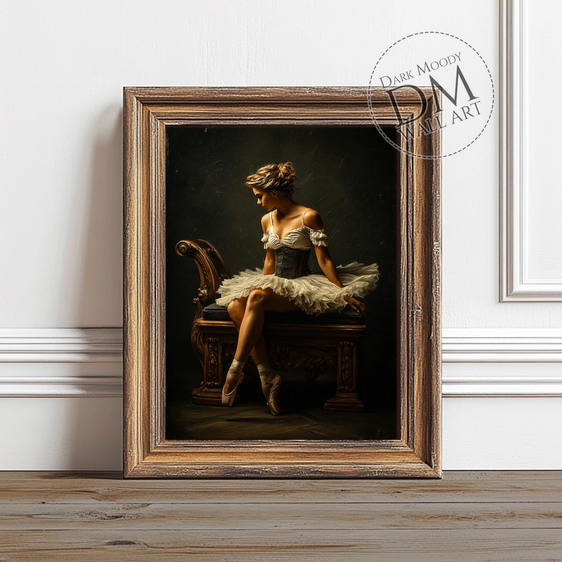 Ballet Dancer Gothic White Ballerina Portrait Art Print