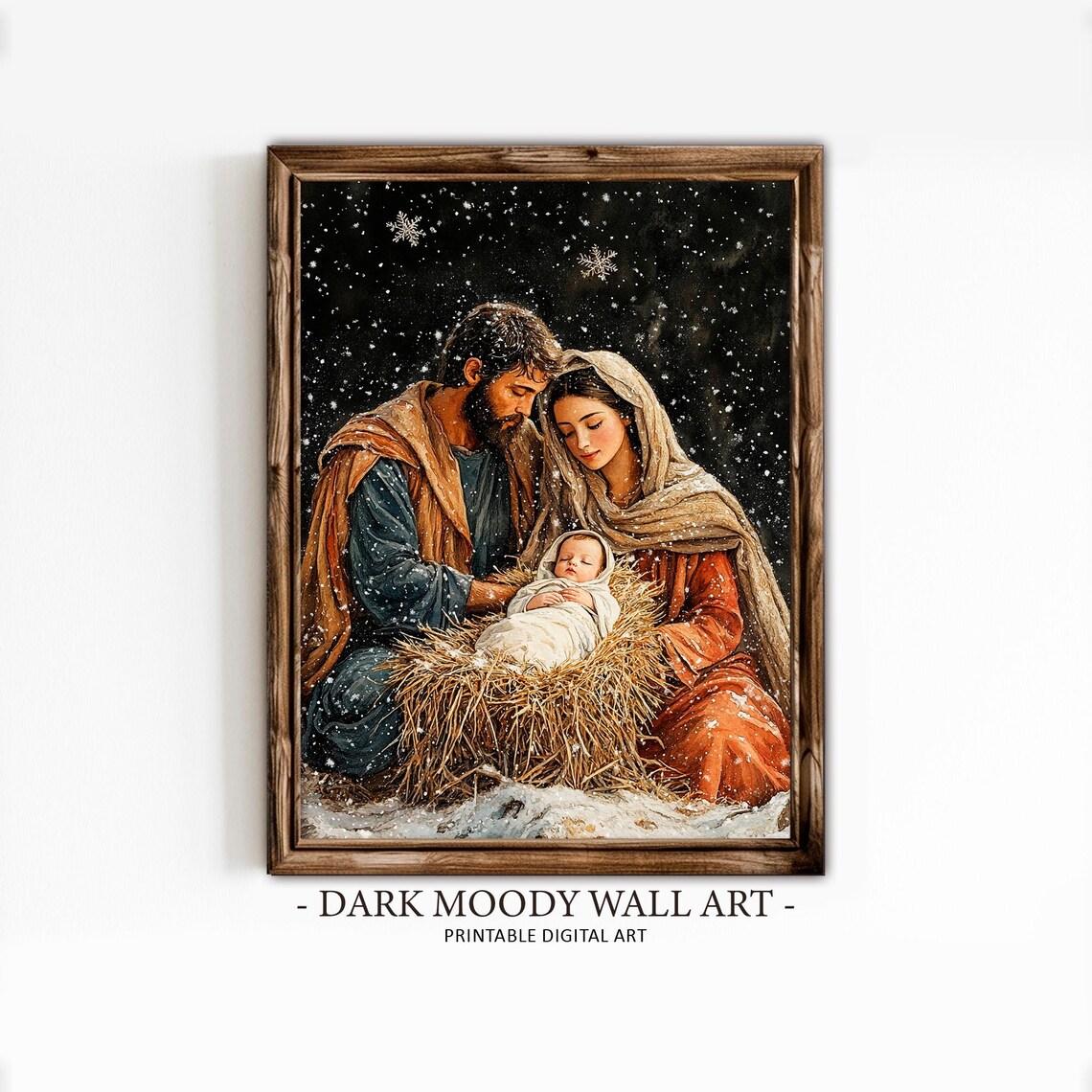 Holy Family Nativity Scene Christmas Religious Art Print