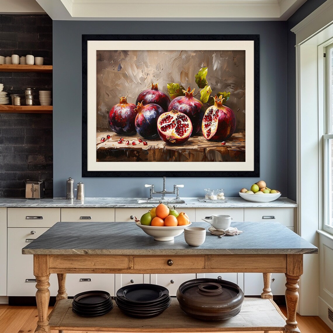 Pomegranate Art Print, Dark Moody Still Life - Image 2