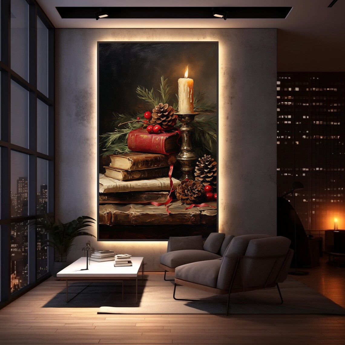 Rustic Christmas Wall Art, Vintage Holiday Art Print - Image 5
