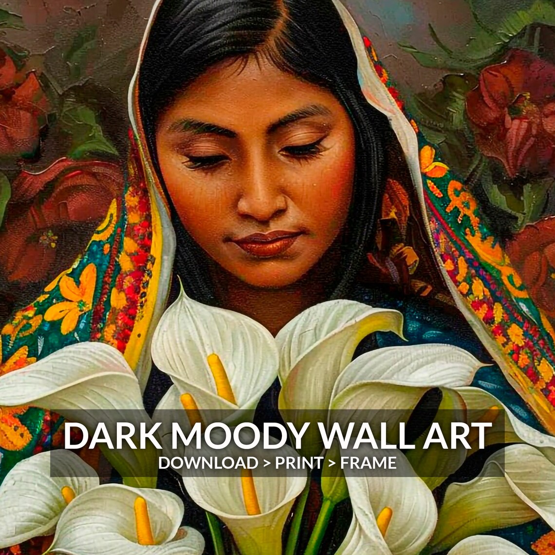 Mexican Calla Lily Art Print, Market Flower Vendor - Image 6