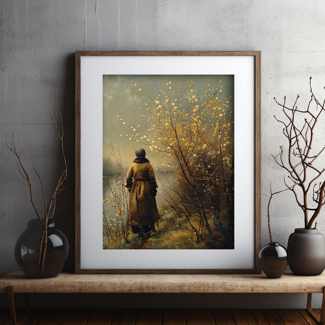 Spring Easter Tree Pussy Willow, Vintage Farmhouse - Image 2